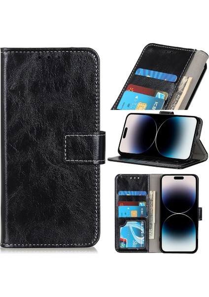 iPhone 14 Pro Max Için Retro Crazy Horse Telefon Kılıfı (Yurt Dışından)