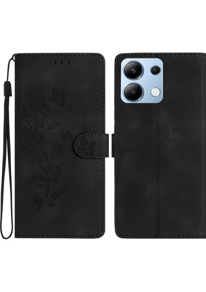Redmi Note 13 4g Için Çiçek Kabartmalı Pu Kılıf (Yurt Dışından)