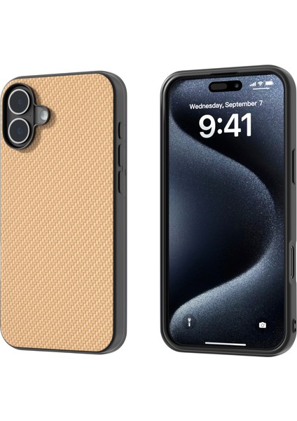 iPhone 16 Için Karbon Fiber Dokulu Kılıf (Yurt Dışından)