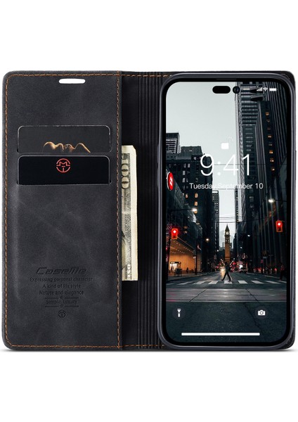 CASEME-013 iPhone 14 Pro Max Için Deri Kılıf (Yurt Dışından) fırsatları