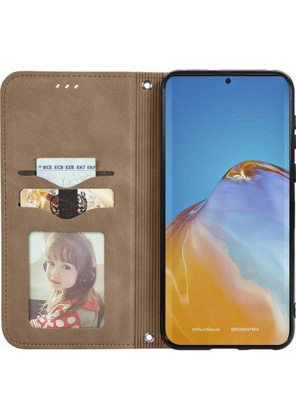 Huawei P50 Pro Için Retro Cilt Fe Pu Kılıf (Yurt Dışından) modelleri