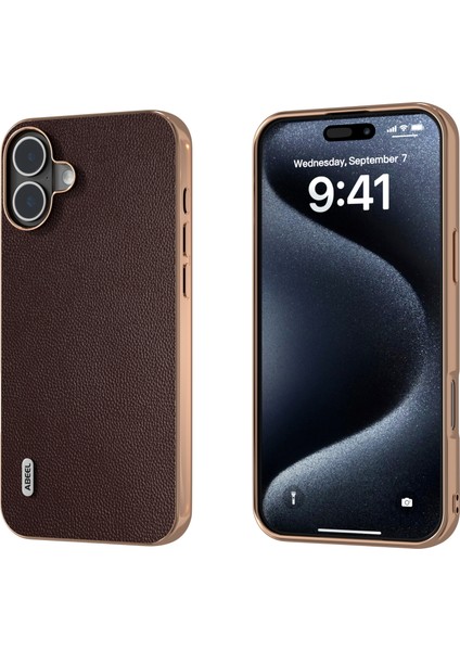 iPhone 16 Plus Için Abe Kaplama Hakiki Deri Kılıf (Yurt Dışından)
