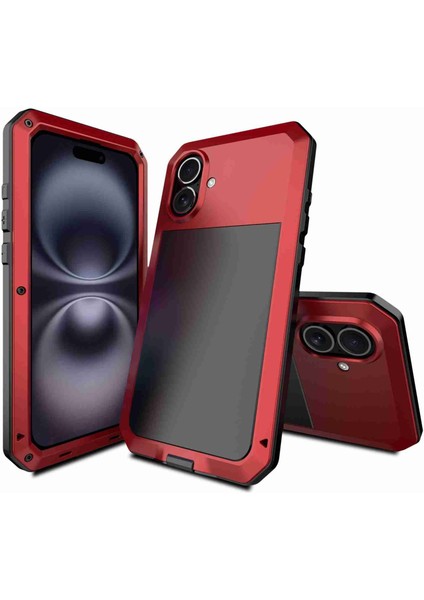 iPhone 16 Için Üçlü Dayanıklı Metal Telefon Kılıfı (Yurt Dışından)