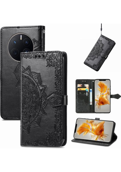 Huawei Mate 50 Pro Için Mandala Deri Kılıf (Yurt Dışından)