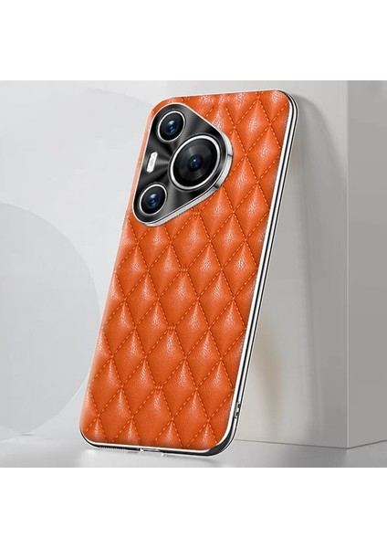 Huawei Pura 70 Pro / 70 Pro+ Için Eşkenar Dörtgen Dokulu Telefon Kılıfı (Yurt Dışından)