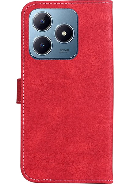 Realme C63 / C61 Global Için Üç Renkli Ekleme Pu Kılıf (Yurt Dışından) modelleri