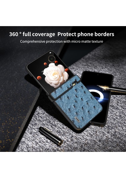 Honor Magic V Flip Için Abe 3'ü 1 Arada Devekuşu Doku Kılıfı (Yurt Dışından) indirimleri