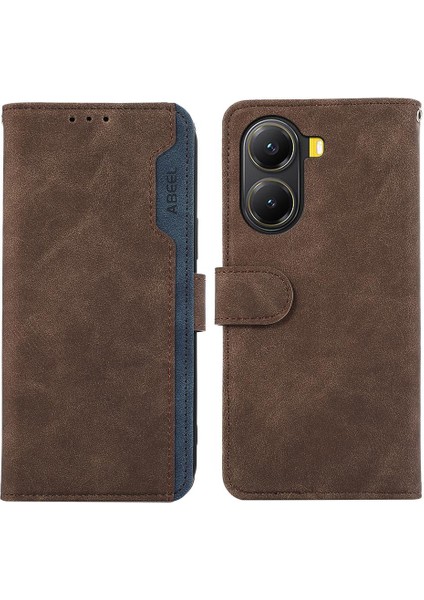 Xiaomi Poco X7 Pro Için Renk Bloğu Rfıd Pu Kılıf (Yurt Dışından)