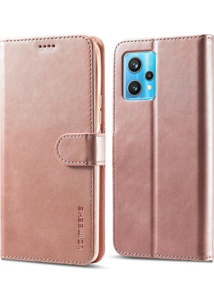 Realme 9 Pro+ Için Lc.ımeeke Buzağı Dokulu Pu Kılıf (Yurt Dışından)