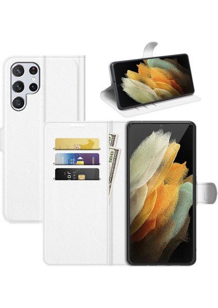 Samsung Galaxy S22 Ultra 5g Litchi Texture Flip Pu Kılıf Için (Yurt Dışından)