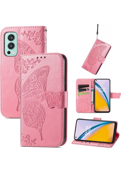 Oneplus Nord 2 5g Için Aşk Çiçekleri Pu Kılıf (Yurt Dışından)