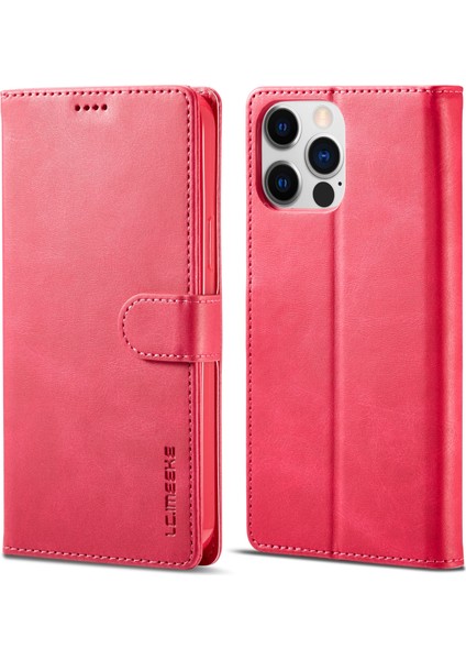 iPhone 14 Pro Için Buzağı Dokulu Deri Kılıf (Yurt Dışından)