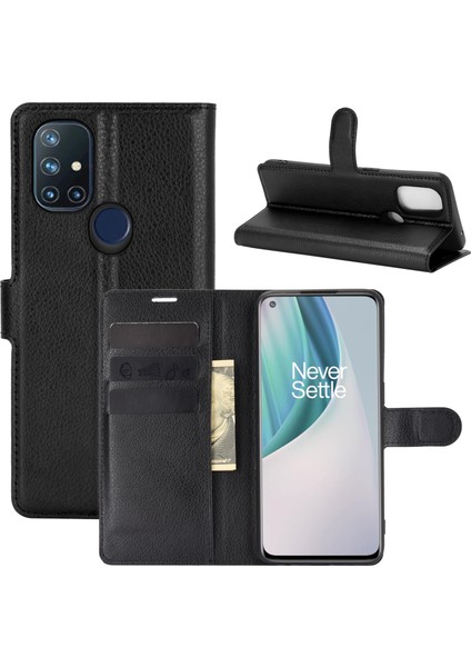 Oneplus Nord N10 Litchi Doku Çevirme Koruyucu Tpu Kılıf Için Oneplus Nord N10 5g (Yurt Dışından)