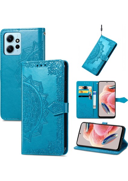Xiaomi Redmi Note 12 4g Global Için Mandala Deri Kılıf (Yurt Dışından)