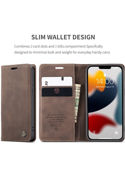 CASEME-013 iPhone 13 Için Deri Kılıf (Yurt Dışından) modelleri