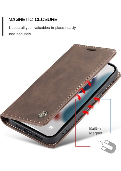 CASEME-013 iPhone 13 Için Deri Kılıf (Yurt Dışından) indirimleri