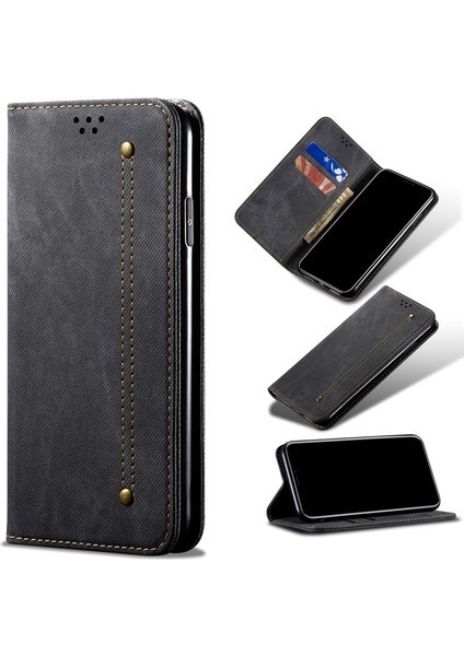 Xiaomi Redmi Note 11 Pro / 11 Pro+ Için Denim Dokulu Pu Kılıf (Yurt Dışından)
