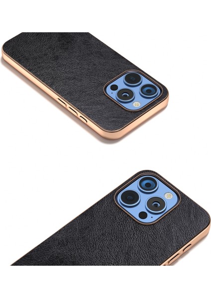 iPhone 16 Pro Için Çift Renkli Lichi Doku Kılıfı (Yurt Dışından) fırsatları
