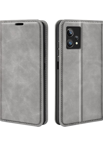 Oppo Realme 9 Pro+ Için Manyetik Emme Deri Kılıf (Yurt Dışından)