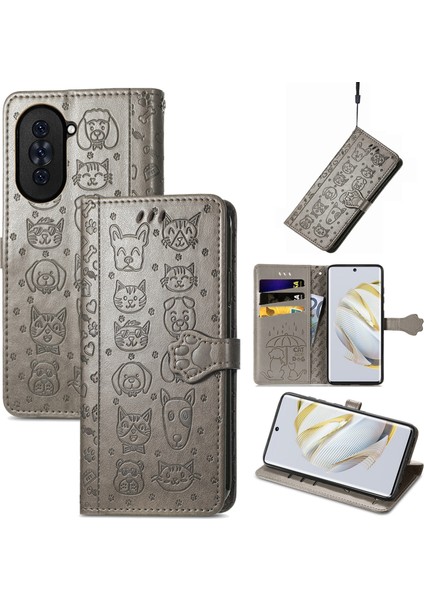 Huawei Nova 10 Için Kedi ve Köpek Deri Kılıf (Yurt Dışından)