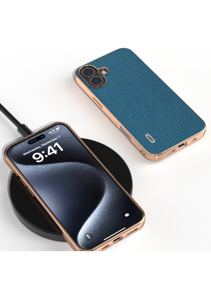 iPhone 16 Plus Için Abe Kaplama Litchi Doku Kılıfı (Yurt Dışından) modelleri