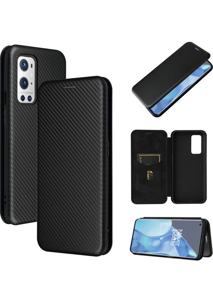 Oneplus 9 Pro Için Karbon Fiber Dokulu Tpu+Pc+Pu Kılıf (Yurt Dışından)