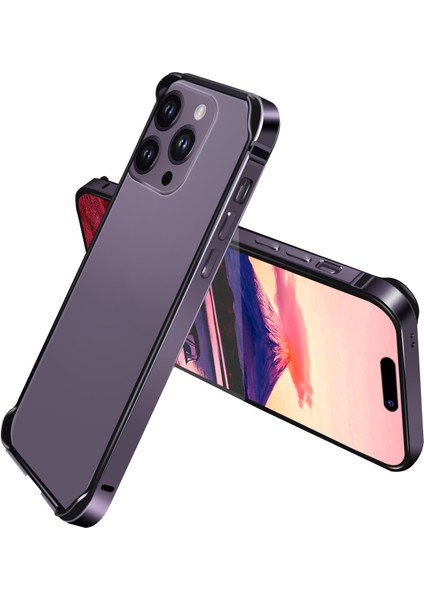 iPhone 14 Pro Için Tpu + Alüminyum Alaşımlı Çerçeve Telefon Kılıfı (Yurt Dışından)