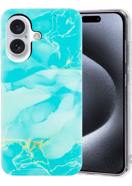 iPhone 16 Için Mermer Tpu Telefon Kılıfı (Yurt Dışından)