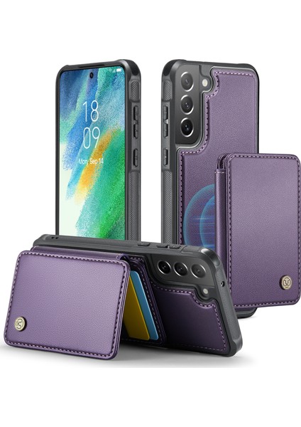 Samsung Galaxy S21 Fe 5g Için Manyetik Kart Çantası Pu Kılıf (Yurt Dışından)