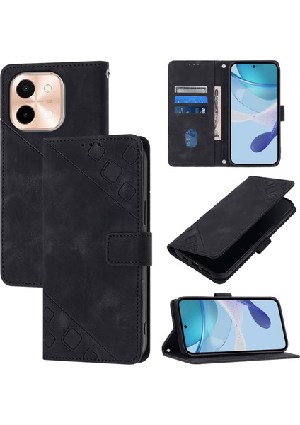 Vivo Y28 4g Için Kabartmalı Pu Kılıf (Yurt Dışından)