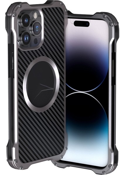 iPhone 14 Pro Max Için RJ51 Içi Boş Metal Kılıf (Yurt Dışından)