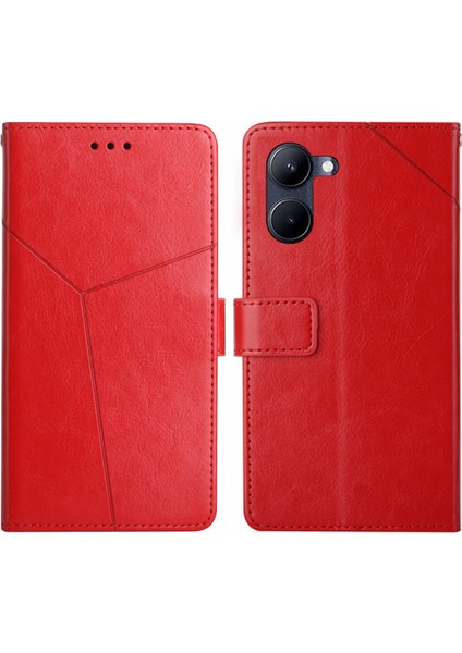 Realme 10 4g Için Y Şeklinde Desenli Pu Kılıf (Yurt Dışından)