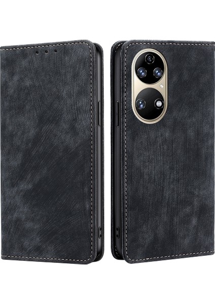 Huawei P50 Için Rfıd Pu Telefon Kılıfı (Yurt Dışından)
