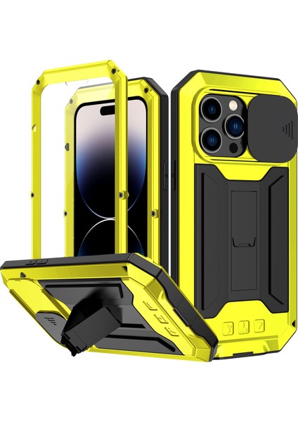 iPhone 14 Pro Için Metal + Silikon Koruyucu Kılıf (Yurt Dışından)