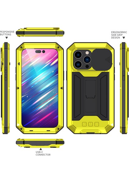 iPhone 14 Pro Için Metal + Silikon Koruyucu Kılıf (Yurt Dışından) fiyatları