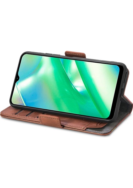 Realme C33 Için Ekleme Çift Manyetik Tokalı Deri Kılıf (Yurt Dışından) fırsatları