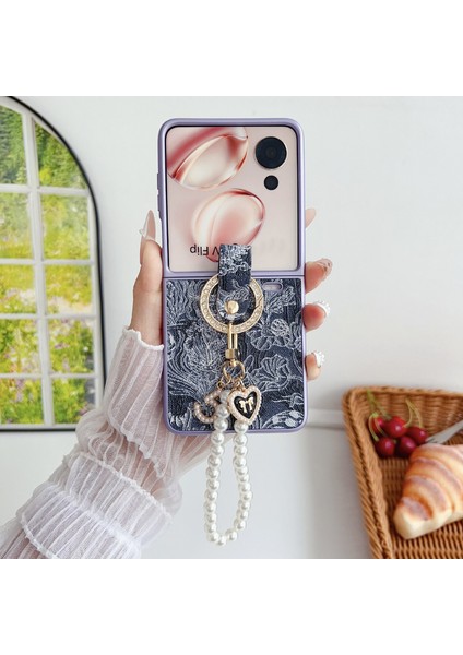 Honor Magic V Flip Için Nakış Tarzı Boncuk Zincir Kılıfı (Yurt Dışından) indirimleri