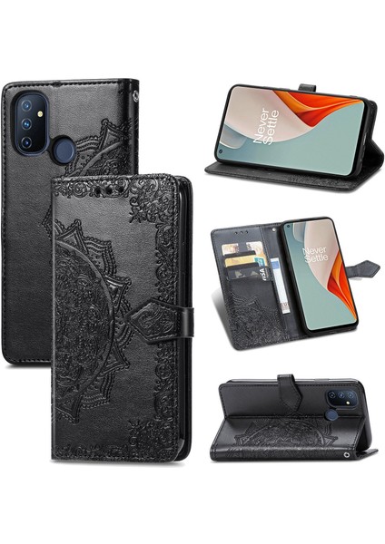 Oneplus Nord N100 Için Mandala Çiçek Deri Kılıf (Yurt Dışından)