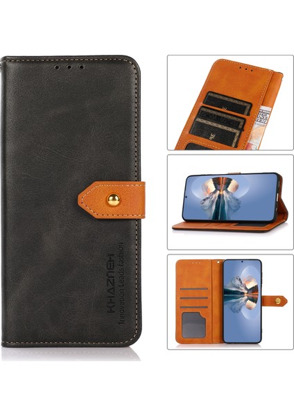 Xiaomi Redmi Note 12 Pro+ Çin Için Sığır Derisi Dokulu Pu Kılıf (Yurt Dışından)