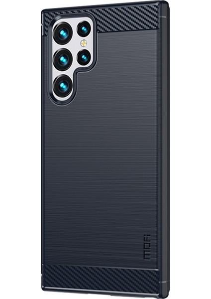 Samsung Galaxy S22 Ultra 5g Için Fırça Karbon Fiber Tpu Kılıf (Yurt Dışından)