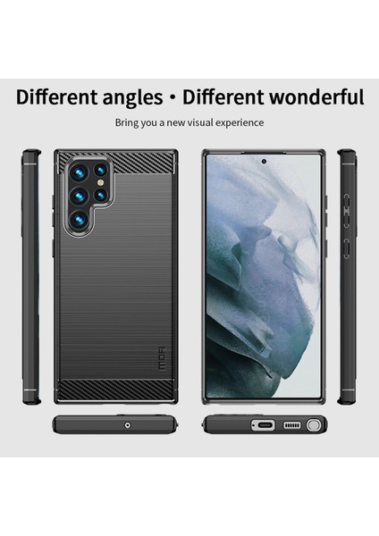 Samsung Galaxy S22 Ultra 5g Için Fırça Karbon Fiber Tpu Kılıf (Yurt Dışından) modelleri