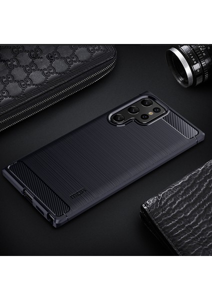 Samsung Galaxy S22 Ultra 5g Için Fırça Karbon Fiber Tpu Kılıf (Yurt Dışından) indirimleri
