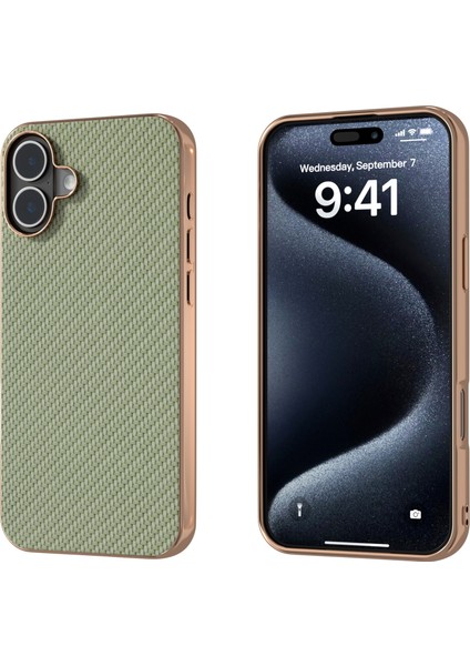 iPhone 16 Için Karbon Fiber Dokulu Kılıf (Yurt Dışından)