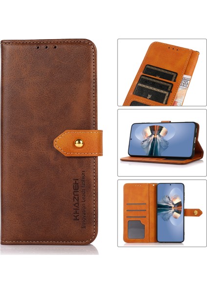 Xiaomi Redmi Note 12 Pro+ Çin Için Sığır Derisi Dokulu Pu Kılıf (Yurt Dışından)