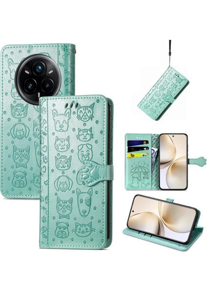 Realme 14 Pro+ Için Kedi ve Köpek Kabartmalı Kılıf (Yurt Dışından)