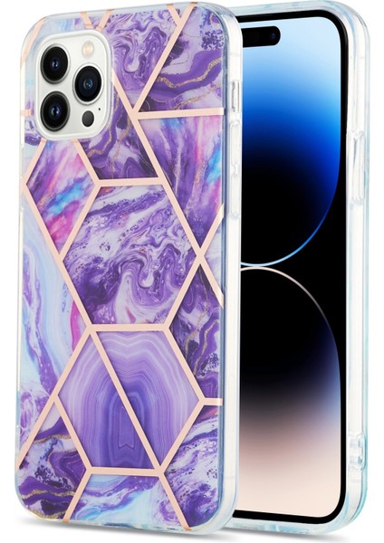 iPhone 14 Pro Max Için Mermer Tpu Kılıf (Yurt Dışından)