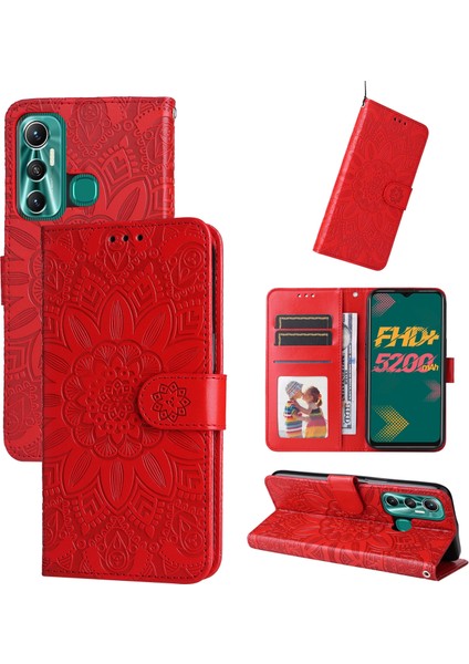 Infinix Hot 11 Için Ayçiçeği Deri Kılıf (Yurt Dışından)