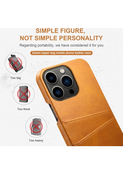 iPhone 14 Pro Max Için Buzağı Dokulu Kart Yuvaları Telefon Kılıfı (Yurt Dışından) indirimleri