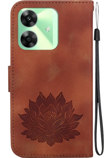 Realme C61 / C63 / Note 60 Için Lotus Kabartmalı Pu Kılıf (Yurt Dışından) modelleri