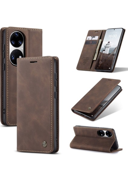 013 Huawei P50 Pro Için Deri Kılıf (Yurt Dışından)
